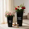 Cubo de Flores de Lata Estilo Americano, Cubo Creativo para Arreglos Florales de Floristería, Cubo Decorativo para Flores Secas y Artificiales de Sala de Estar, Cubo de Agua Profunda para Cultivo de Flores