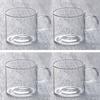 Taza de té pequeña de vidrio borosilicato resistente a altas temperaturas con asa de color, taza de vidrio resistente al calor, taza de té transparente, taza de té de kung fu con asa