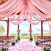 Cortina de Gasa de Malla Grande Transfronteriza Decoración de Escenario para Bodas al Aire Libre Fondo Cortina de Boda Dropshipping