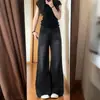 Calça jeans larga preta e cinza para mulheres, novo estilo de verão, cintura alta, modelagem solta, plus size, emagrecimento para corpo tipo pera, calça reta