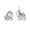 Yimadangxian Plata Pura 999 Vintage Desgastado Zodiaco Caballo Abalorio Separador Colgante Pulsera de Año de Nacimiento DIY Accesorio Cuenta de la Suerte