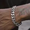 Pulseira Cubana Popular Feita à Mão em Aço Titânio Europeia e Americana Transfronteiriça para Homens, Estilo Hip-Hop Ousado e Moderno, Joia de Alta Qualidade para Mulheres