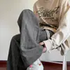 Pantalones rectos negros de pana para hombre, pantalones largos a cuadros versátiles y de caída libre de moda para otoño, pantalones deportivos casuales holgados