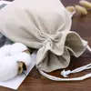 Bolsa de algodão e linho com cordão bolsa de linho com cordão mochila com cordão bolsa de embalagem logo imprimível