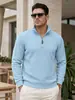 Sudadera con capucha informal Amazon para hombre, primavera y otoño, jacquard de diamante texturizado, media cremallera, cuello alto, manga larga, tirador de cuero