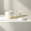 Taza de Té de Oficina Dinastías Tang y Song, Taza de Té Cerámica con Flores de Osmanthus para Uso Doméstico, Taza con Separador de Té y Agua con Recipiente Interior, Taza Personal
