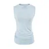 Chaleco de Color Sólido sin Mangas de Cuello Medio Alto Estilo Puro Deseo, Nuevo Top Casual de Moda de Verano Versátil Ajustado Adelgazante Chica Caliente