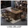 Balcón Apartamento Pequeño Mesa de Té y Sillas Combinación Nuevo Estilo Chino Madera Maciza Oficina Mesa de Café Una Mesa Cinco Sillas Hogar Mesa de Té Kung Fu