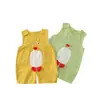 Mono de verano para bebés y niños pequeños, tejido liso, sin mangas, con hombros anchos, transpirable y absorbente del sudor.