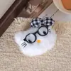 Muñeca de peluche de dibujos animados KT con gafas y estampado a cuadros, ropa decorativa, zapatos, calcetines, accesorios para muñecas, material para manualidades, colgante