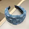 Nova Faixa de Cabeça Jeans de Aba Larga para Mulheres, Acessório de Cabelo Casual e Versátil, Grampo Simples Elegante, Faixa de Cabelo da Moda, Lantejoulas de Alta Qualidade