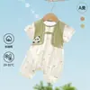 Mameluco de manga corta para bebé niña Verano Delgado Ropa para bebé Ropa para niña para salir Algodón puro Clase A Ropa para gatear para recién nacidos
