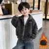 Chaqueta Acolchada para Niños Otoño e Invierno Ropa de Mezclilla Engrosada 2026 Nueva Chaqueta de Invierno para Niños Top para Bebé Niño