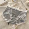 Estilo Puro Deseo Modelo 7A Antibacteriano Sexy Encaje Ropa Interior para Niñas Mujeres Hueco Clase A Algodón Puro Bragas Triángulo para Mujeres