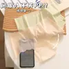Pantalones de mascarilla facial ultrafinos, ropa interior transparente de seda helada para mujer, entrepierna antibacterial 7A de sensación desnuda, bragas de triángulo de una pieza de cintura media