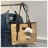 Bolsa tote vintage grande capacidade feminina 2024 nova bolsa de ombro texturizada da moda bolsa de trabalho simples
