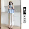 Calça Puff de Leite Verão Estilo Fino Feminina 2026 Nova Baixa Solta Casual Nove Pontos Harem Seda Gelada Rabanete Calça de Pernas Largas