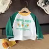 Camiseta Básica de Algodão para Meninos Outono Nova Camiseta de Manga Comprida Primavera e Outono Roupa Camiseta Infantil Jaqueta de Bebê Roupa de Outono