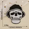 Etiqueta Bordada por Computadora Pegatina Bordada Accesorios para Ropa Sombreros Cabeza de Calavera Pegamento Trasero Insignia Accesorios DIY Parche Etiqueta de Tela Pegatina de Tela