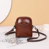 Bolsa Transversal Mini de Couro Genuíno para Moedas Atacado Nova Casual Primavera e Verão Versátil Bolsa de Ombro Couro Óleo Cera Bolsa para Celular