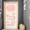 Pegatinas de puerta de dibujos animados, una hoja completa para renovar puertas viejas, adecuadas para habitaciones de estudiantes, baños, armarios y habitaciones; pegatinas decorativas autoadhesivas para decoración de habitaciones de moda