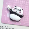 Accesorios de pegamento de crema DIY de panda de dibujos animados para pinzas de pelo, colgantes, hebillas de zapatos, accesorios de resina para almacenamiento de refrigerador hechos a mano