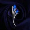Broche de Flor de Tulipán Rojo Pintado con Circonita Micro Pavimentada, Gama Alta, Lujo Accesible, Exquisitos Accesorios de Solapa para Chaqueta