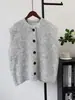 Chaleco cárdigan de punto casual holgado estilo coreano con cuello redondo, nuevo suéter sin mangas de punto para mujer para otoño/invierno 2026