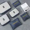 Conjunto de 5 Sacos de Viagem em Sarja para Armazenamento, Grande Capacidade, para Organizar Roupas Íntimas, Roupas de Mala e Sacos de Armazenamento Classificados