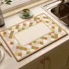 Mantel individual estilo americano, Mantel aislante del calor y absorbente de agua para encimera, Tapete escurridor de tierra de diatomeas para cocina, lavable, no requiere lavado, Posavasos, Protector de encimera