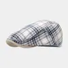 Boina Cuadros Nueva de Otoño para Mujer, Sombrero de Artista Retro Británico, Gorra Delantera Versátil Casual, Gorra de Béisbol de Moda para Hombre
