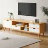 Mueble de TV Moderno Minimalista Estilo Nórdico para Dormitorio y Sala de Estar, Adecuado para Apartamentos Pequeños, con Patas de Madera Maciza, Mesa de Centro y Juego de Mueble de TV