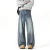 Jeans Vintage de Corte Curvo para Hombre, Nuevo Estilo Americano de Pierna Recta, Ajuste Holgado, Modernos de Pierna Ancha, Pantalones Largos Casuales para Primavera, Otoño e Invierno