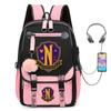 Nueva serie de televisión estadounidense de 2023 Familia Adams Miércoles Miércoles mochila gran capacidad mochila escolar para estudiantes