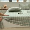 Sábana de Cama de Algodón Puro de Producto Único del Fabricante, Colcha de Algodón Lavado Teñido en Hilo Simple, Sábana de Cama de Cuadros Simples de Color Sólido, Cama de Estudiante