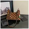 2026 Nuevo Bolso Vintage de Gamuza con Lunares para Mujer, Bolso de Hombro Único Maillard, Versátil de Mano de Doble Uso para Estudiante