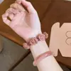 Rosa Seca Regalo Cristal de Fresa Natural Ciprés Rojo Rosa de Tres Caras Disco de Madera de Rosa Cambiará de Color al Jugar con la Mano Joyería Regalo