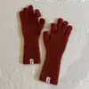 Guantes de Punto de Color Sólido con Contenido de Lana para Mujer para Otoño e Invierno, a Prueba de Frío y Cálidos, Guantes de Lana Táctiles para Pantalla