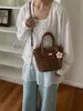 Bolsa Feminina Transfronteiriça com Pregas Onduladas e Estampa Floral, Simples e Fresca, Bolsa Tote Versátil, Bolsa de Ombro e Transversal, Dropshipping de Peça Única