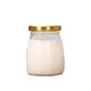 Botella de Vidrio para Pudín con Tapa de Hierro Sellada y Engrosada Taza de Vidrio para Pudín con Patrón Vertical Botella de Leche Ácida Molde de Vidrio para Hornear Taza para Mousse Gelatina
