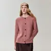 Moda Lujo Ligero~75% Cachemira 25% Seda Chaqueta Cardigan Mujer Hilo Jaspeado Suéter Sencillo Prendas de Punto para Superponer