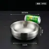 Bol para fideos fríos de acero inoxidable estilo coreano, Bol dorado de doble capa, Bol para fideos caracol, Bol para arroz mixto, Bol extra grueso anti-caídas para fideos instantáneos, Bol grande para sopa