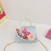 Bolsa para Niños Bolso de Estilo Chino para Mujer Mariposa Flor Mochila para Niñas Bolso de Mano de Princesa con Perlas Bolso de Hombro Cruzado al Por Mayor