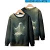 2023 Cross-border Novos elementos de Halloween Impressão criativa 3D Digital Casual Solto Masculino e Feminino Moletom com gola redonda