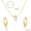 Set de Joyería Transfronterizo Collar con Colgante de Aguacate Aretes Corazón de Concha Blanca Cadena para Clavícula Set de Joyería de Acero Inoxidable para Mujeres