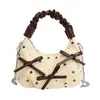 Bolsa Transversal Casual de Design de Nicho Transfronteiriço para Mulheres, Bolsa de Mão da Moda Simples Tendência Estilo Coreano, Bolsa Estilosa de Meia-Lua
