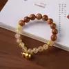 Diseño Original Desplazado Torre Amarilla de Sándalo Laoshan Calabaza de Cristal Pulsera de Cristal Multi-Tesoro Retro Pulsera de Joyería para Hombres y Mujeres Venta al por Mayor