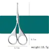 Tijeras de acero inoxidable para cejas tijeras de bordado tijeras de belleza rectas para pestañas herramienta hilo Tijeras de punta cabeza redonda tijeras de belleza