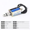Electroimán de Empuje-Tirón Pequeño de Tipo Pasante Micro CC 12V Varilla de Empuje Telescópica Impacto 5V6V Electroimán 24V Carrera Larga