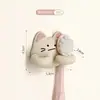 Portacepillos de dientes con forma de gato, alto valor estético, no requiere taladro, organizador multifuncional para cables de datos, enchufes y toallas